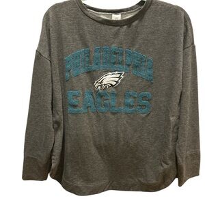 NFL Philadelphia Eagles Gray and Green Sweatshirt Womens Large